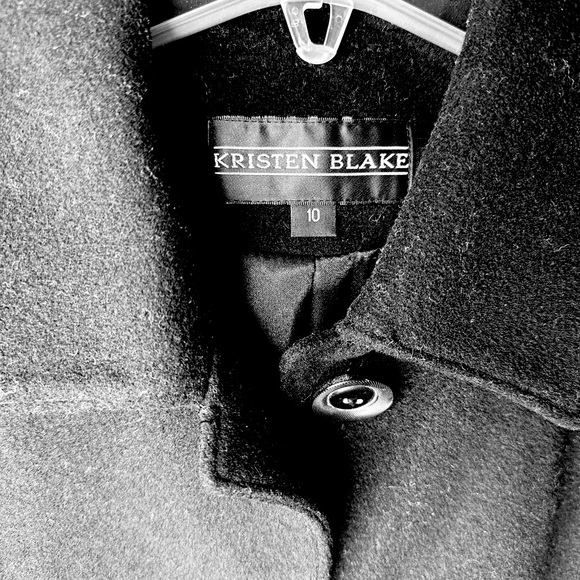 Vintage Kristen Blake Wool Cashmere Blend Coat Black 10 (duster length) - Picture 1 of 3